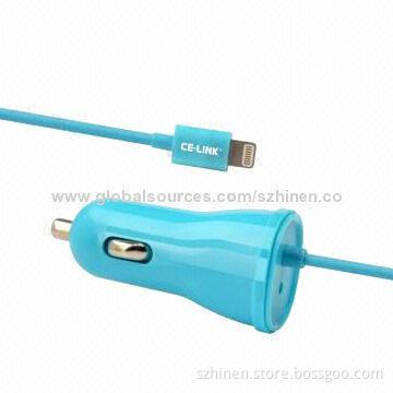 Car Charger, 5V/1A Output with Lightning Connector, for Power